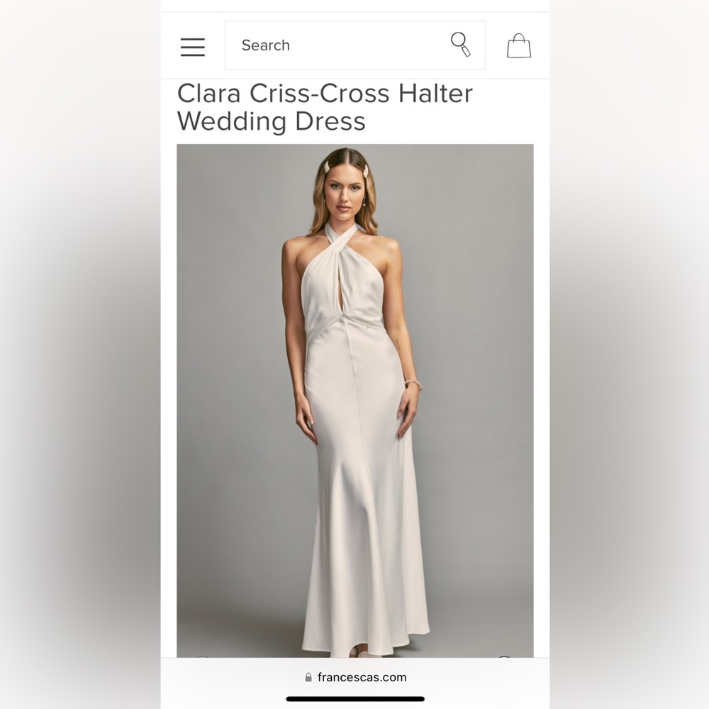 Clara crisscross halter top wedding dress
